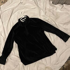 Black Velvet feel 1/2 zip pullover